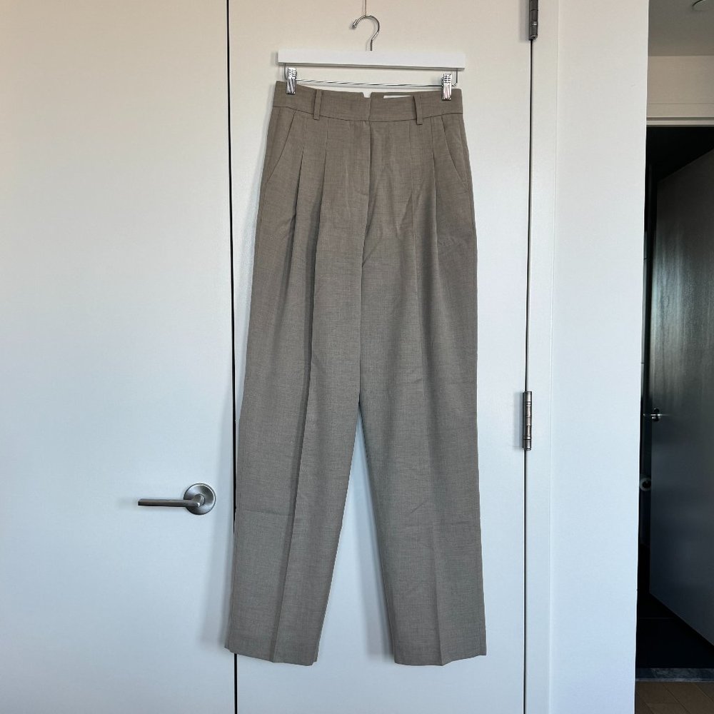 Gelso Pleated Trousers - Light Taupe Melange